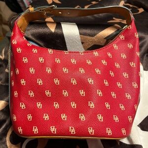 Dooney & Bourke EUC Mini Red Y2K Monogram Hobo Bag